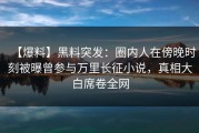 【爆料】黑料突发：圈内人在傍晚时刻被曝曾参与万里长征小说，真相大白席卷全网