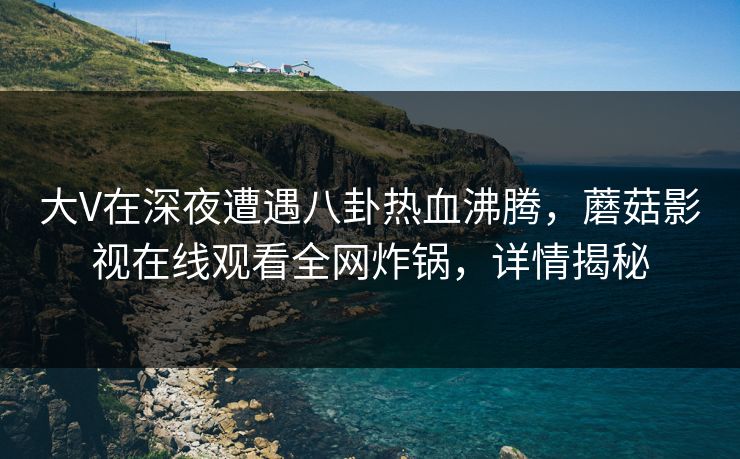 大V在深夜遭遇八卦热血沸腾，蘑菇影视在线观看全网炸锅，详情揭秘