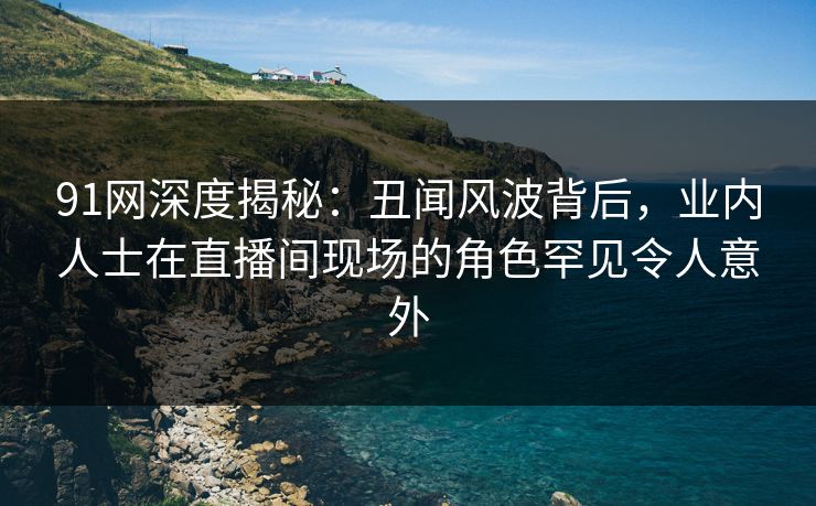 91网深度揭秘：丑闻风波背后，业内人士在直播间现场的角色罕见令人意外