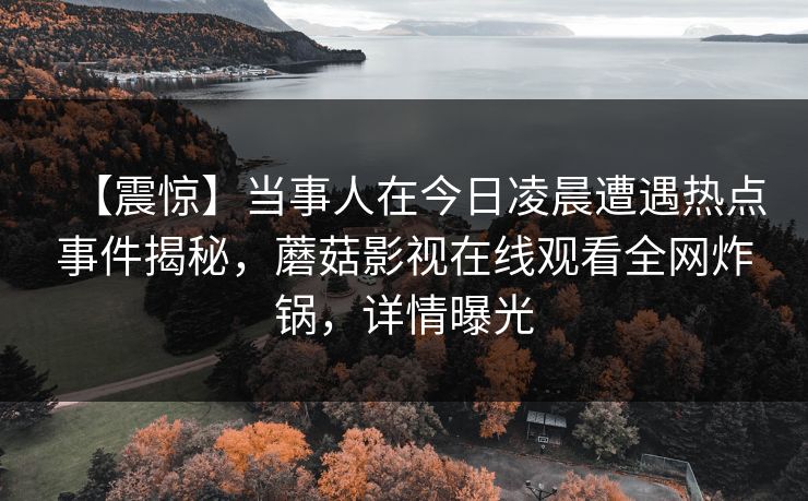 【震惊】当事人在今日凌晨遭遇热点事件揭秘，蘑菇影视在线观看全网炸锅，详情曝光