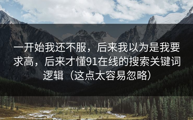一开始我还不服，后来我以为是我要求高，后来才懂91在线的搜索关键词逻辑（这点太容易忽略）